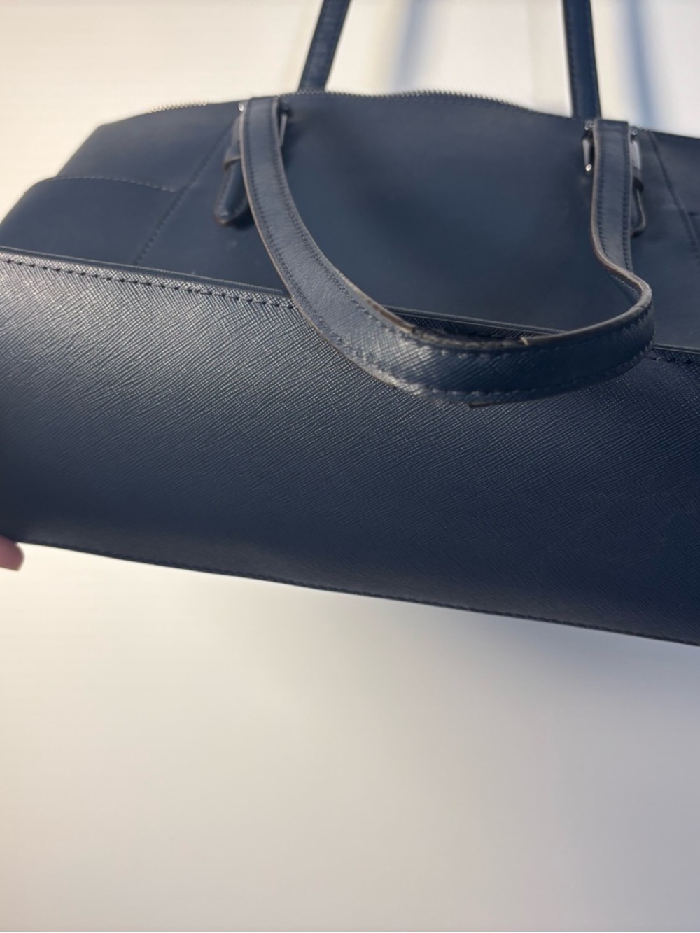 Michael Kors Navy Saffiano Tote with MK Charm - Picture 11 of 11